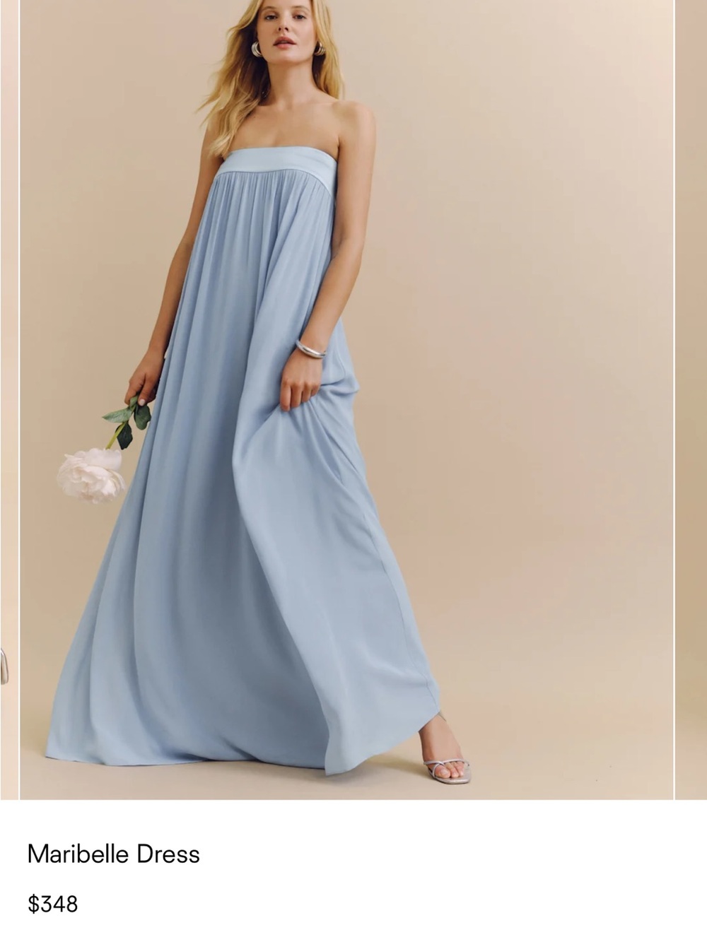 Reformation Maribelle Strapless Maxi Dress - Sky Blue